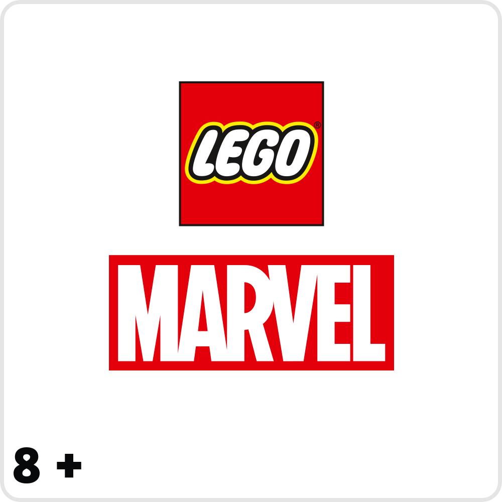 LEGO® Marvel: szuperhősökre épülő készletek 8 éves kortól, izgalmas kalandokkal és ikonikus karakterekkel a Marvel univerzumból.