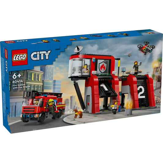 LEGO City Tűzoltóállomás és tűzoltóautó 60414 doboz
