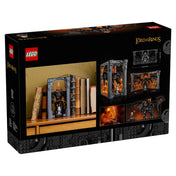 LEGO Icons The Lord of the Rings: Balrog (10367) doboz hátlap – A könyvespolcra helyezhető Book Nook kialakítás és a jelenet részletes bemutatása.