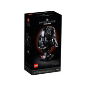 A LEGO Star Wars Darth Vader sisak (75304) fekete színű doboza, amelyen az ikonikus sisak épített változata látható vöröses háttér előtt.