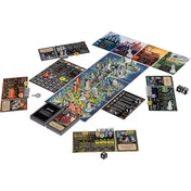 Tiny Epic Game of Thrones társasjáték teljes játéktér kibontva, karakterfigurákkal, színes fa jelölőkkel, kártyákkal és játékostáblákkal elrendezve az asztalon.