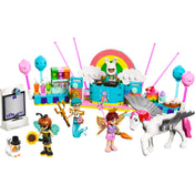 LEGO Friends Jelmezes buli egyszarvúval és tündérrel (42661) teljes játékszett, állatokkal, figurákkal és színes bulikiegészítőkkel.