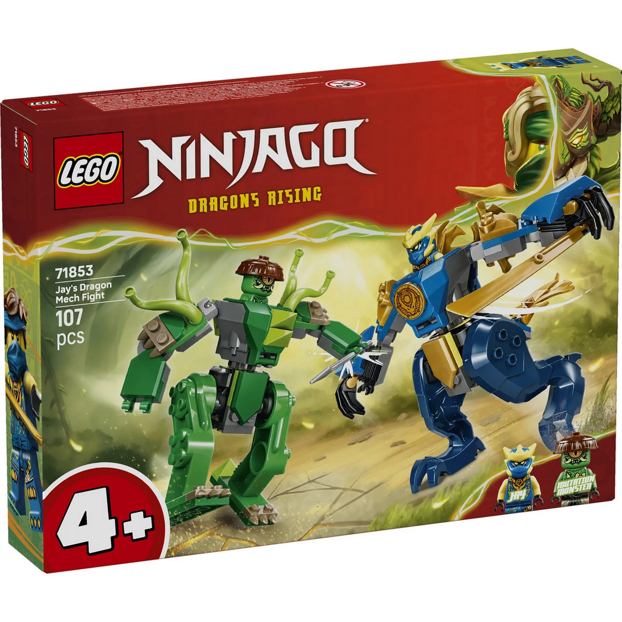 ricercare様 LEGO Ninjago: Robotul dragon al lui Jay în luptă 71853, 107 piese