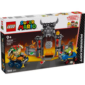 LEGO Super Mario: Mario Kart, Bowser kastélya (72039) dobozkép, amelyen Bowser és Yoshi járművei láthatók a vár bejáratával.