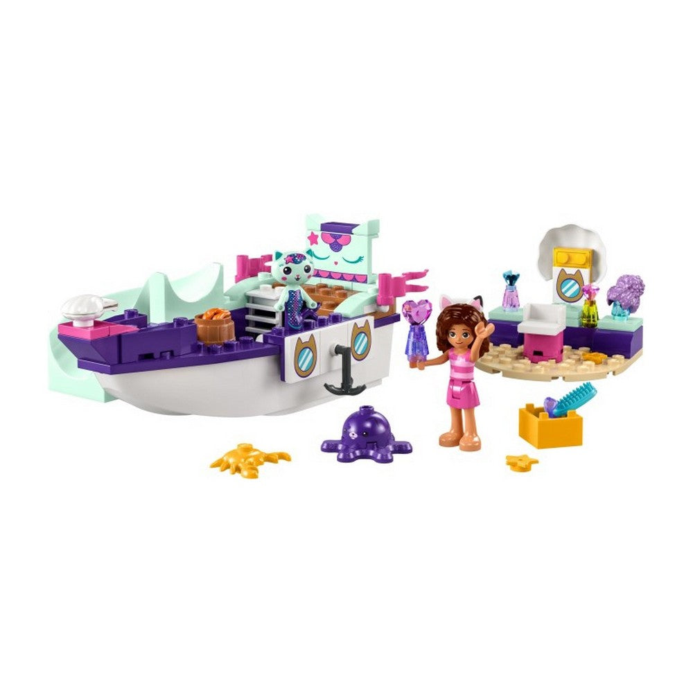 LEGO Gabby s Dollhouse Gabi és Szirénke hajója és szépségszalonja 10786 tartalma