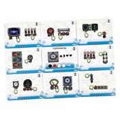 Részletes feladatkártyák a Pingvin Légitársaság játékból, különféle kapcsolási és vezérlési kombinációkkal.