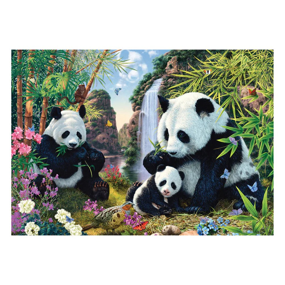 Puzzle Schmidt: Panda család a vízesésnél, 500 darabos