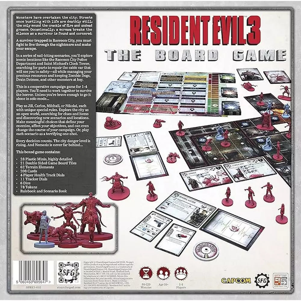 Resident Evil 3 The Board Game - Angol nyelvű Doboz háta