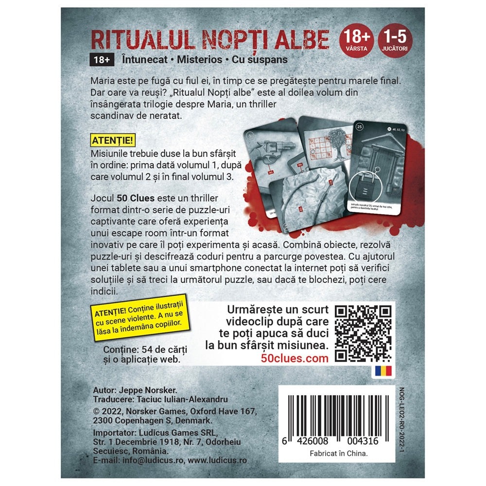 50 Clues Ritualul Nopti Albe román nyelvű társasjáték