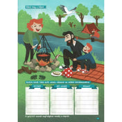 Oldal a Tanoda! Gyakorlófeladatok harmadikosoknak 2. kiadványból, képes szókincsfejlesztő feladattal egy családi piknik jelenet alapján.