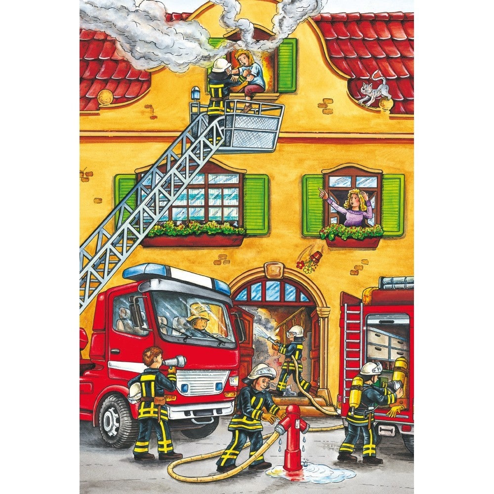 Schmidt puzzle: Tűzoltó és rendőr, 3 x 24 darabos készlet + Ajándék: plakát
