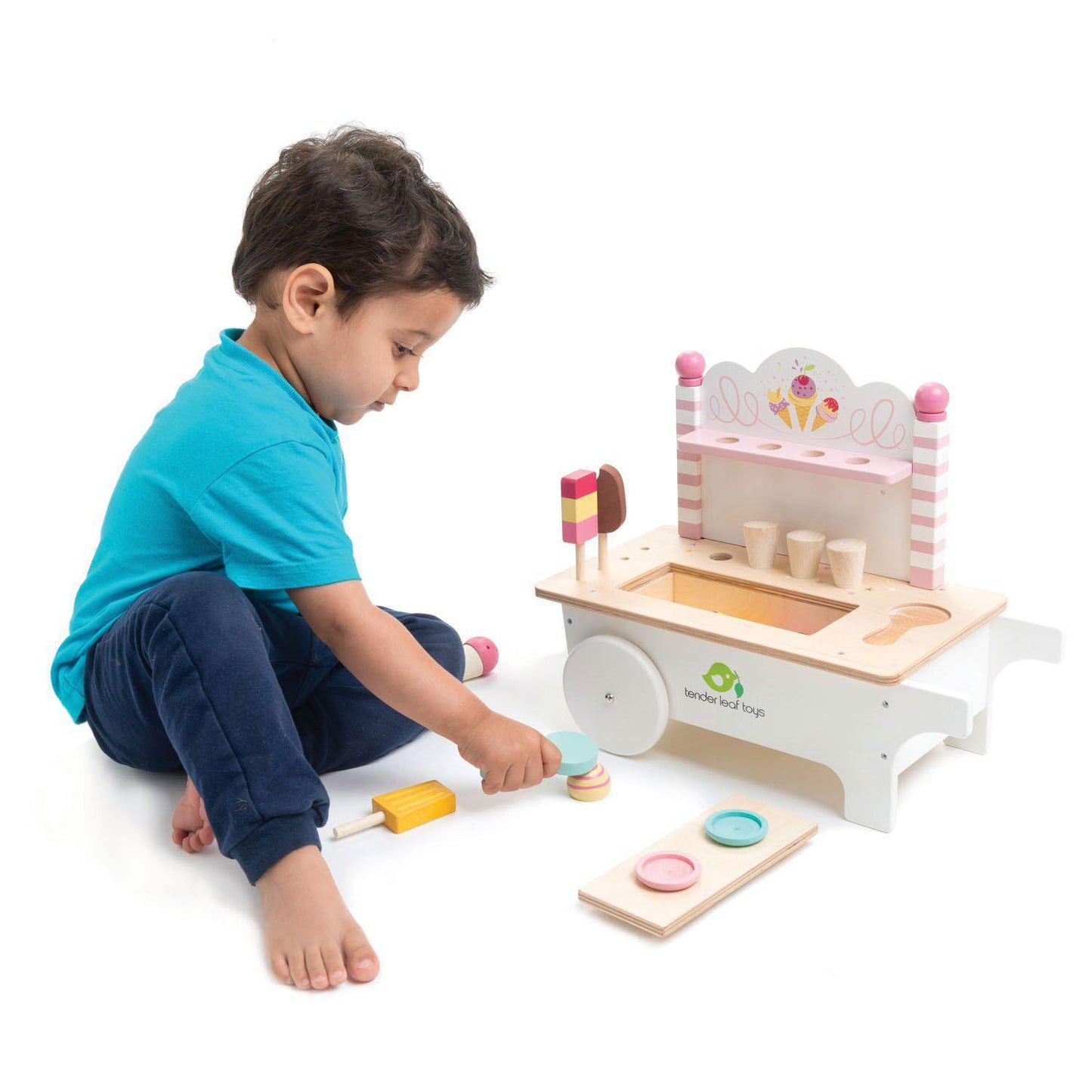 Fagyiskocsi, prémium minőségű fából - Ice Cream Cart- 15 darab - Tender Leaf Toys-Tender Leaf Toys-3-Játszma.ro - A maradandó élmények boltja