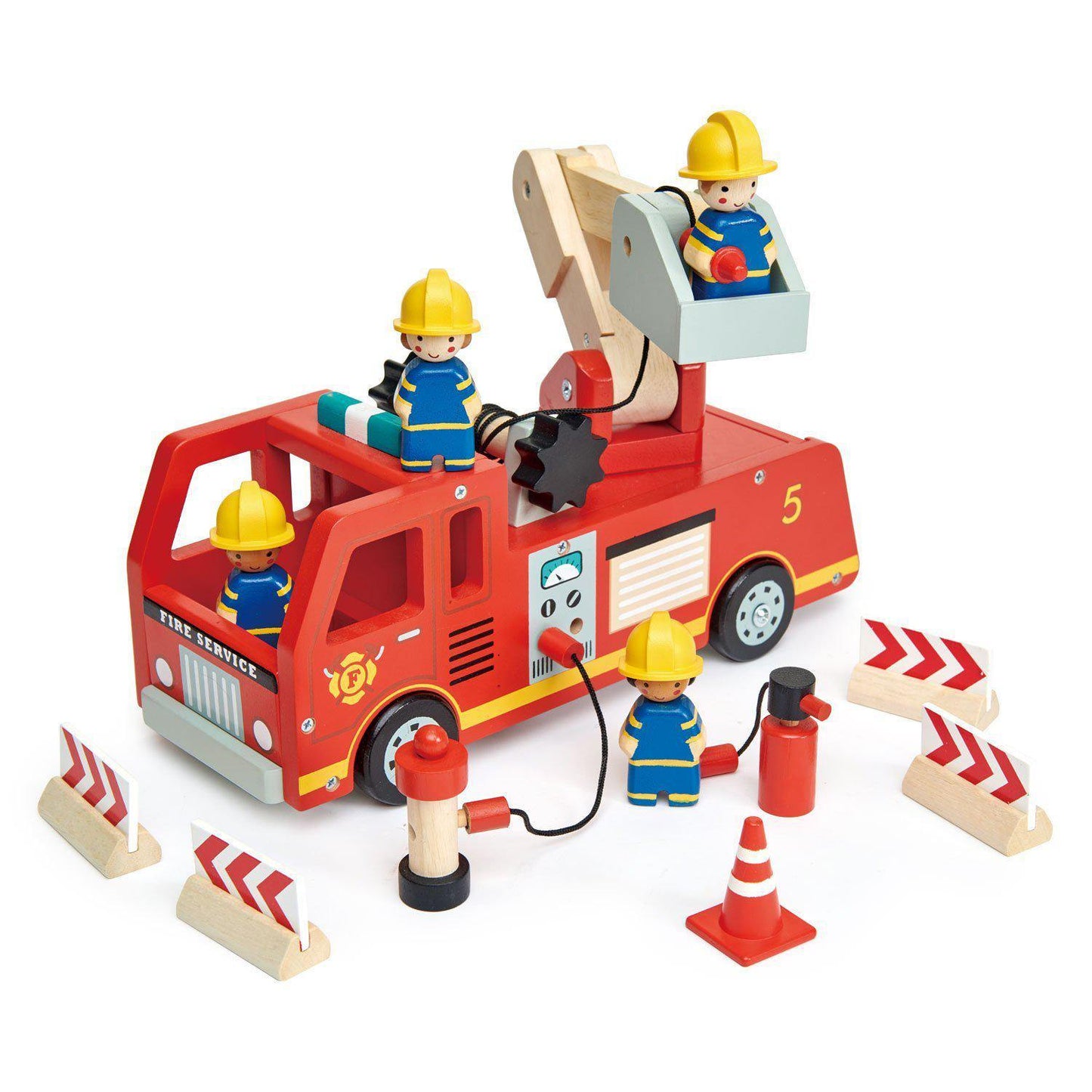 Tűzoltó autó, prémium minőségű fából - Fire Engine - 14 darab -Tender Leaf Toys-Tender Leaf Toys-1-Játszma.ro - A maradandó élmények boltja