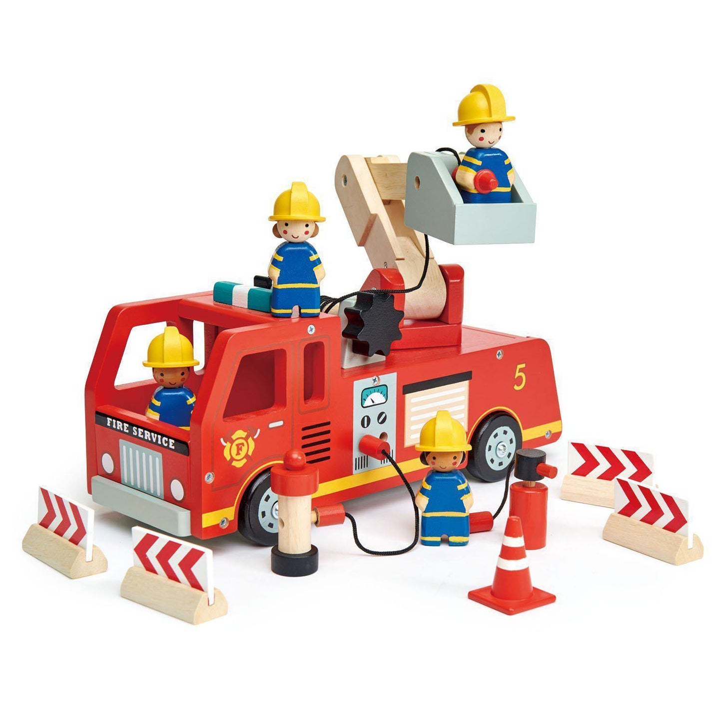 Tűzoltó autó, prémium minőségű fából - Fire Engine - 14 darab -Tender Leaf Toys-Tender Leaf Toys-2-Játszma.ro - A maradandó élmények boltja