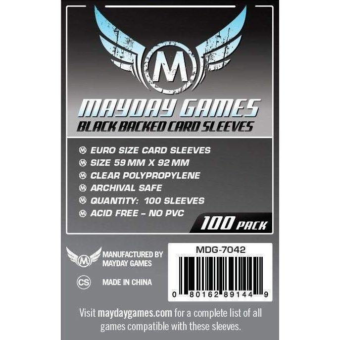 Mayday Euro Black kártyavédő (100 db) 59mm x 92mm-Mayday-1-Játszma.ro - A maradandó élmények boltja