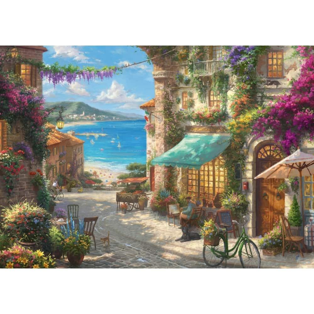 1000 darabos puzzle Cafe on the Italien Riviera - Játszma.ro - A maradandó élmények boltja