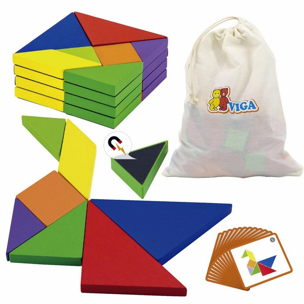Mágneses tangram játék, 35 darabos, Viga