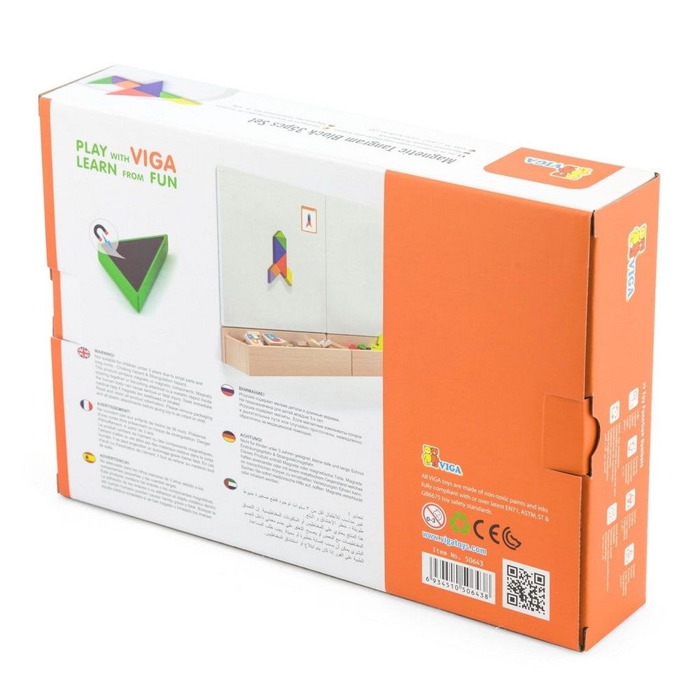 Mágneses tangram játék, 35 darabos, Viga