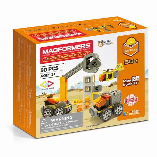 Magformers Amazing Construction Set - Építőipari felszerelés, 50 darabos készlet