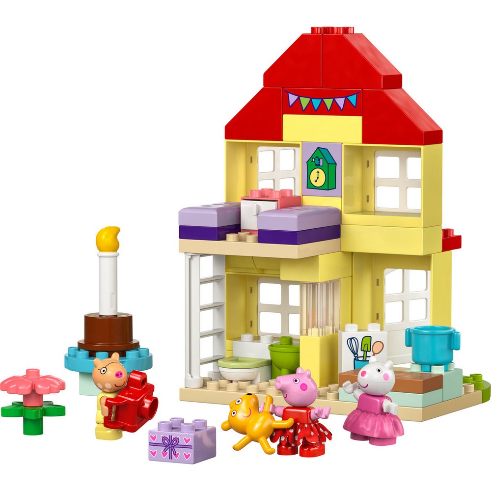 LEGO DUPLO Peppa malac születésnapi háza 10433 jatekelemek megepitve