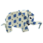 Fridolin vicces Origami - Elefánt - kek rombuszmintas hajtogatott elefant szemekkel