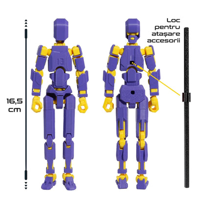 3D Robotfigura R13 - Lila-Sárga