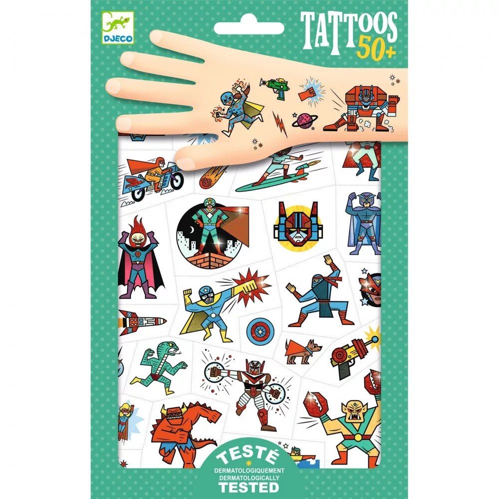 Hősök és Gazemberek tetoválások - Djeco DJ09614