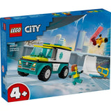 LEGO City Ambulanta de urgenta si snowboarder 60403, 79 piese