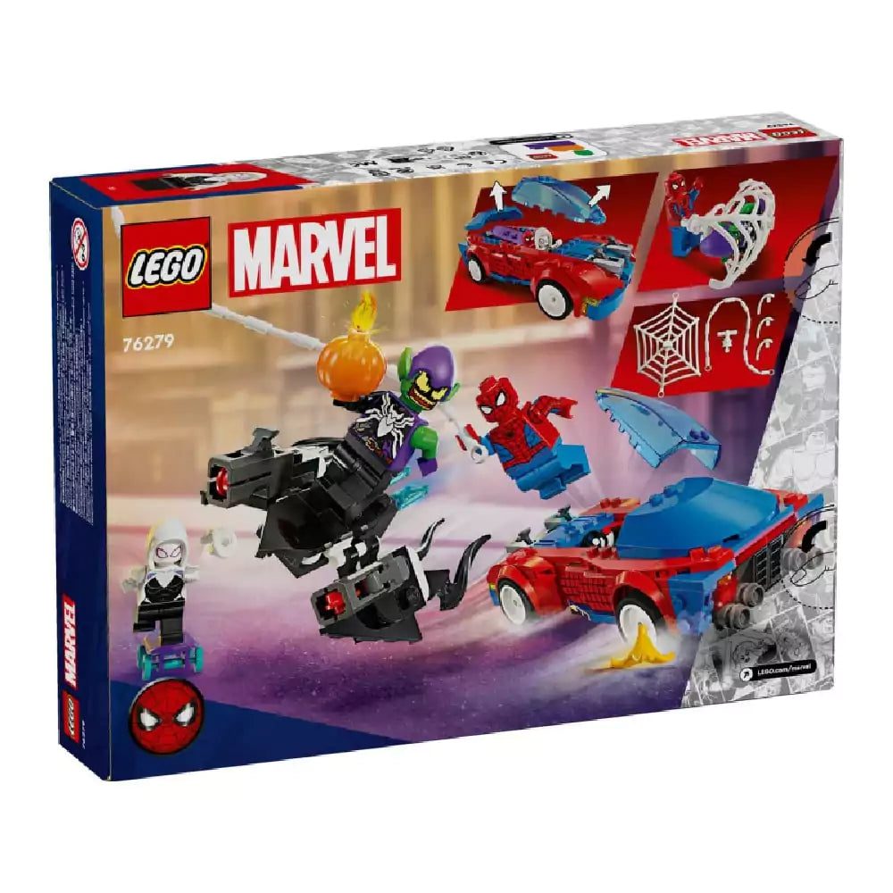 LEGO Marvel Super Heroes Pókember versenyautó & Venomizált Zöld Manó 76279 doboza