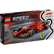 A LEGO Speed Champions Ferrari SF-24 (77242) készlet látványos doboza, amelyen az autó nagy sebességgel halad a versenypályán.