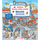 Ablakos Keress, találj, mesélj! Mentőjárművek magyar nyelvű könyv