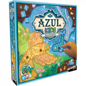 Azul Kids magyar nyelvű társasjáték doboza színes mozaikmintás madárral, kaméleonnal és a Mozaikműhely felirattal.