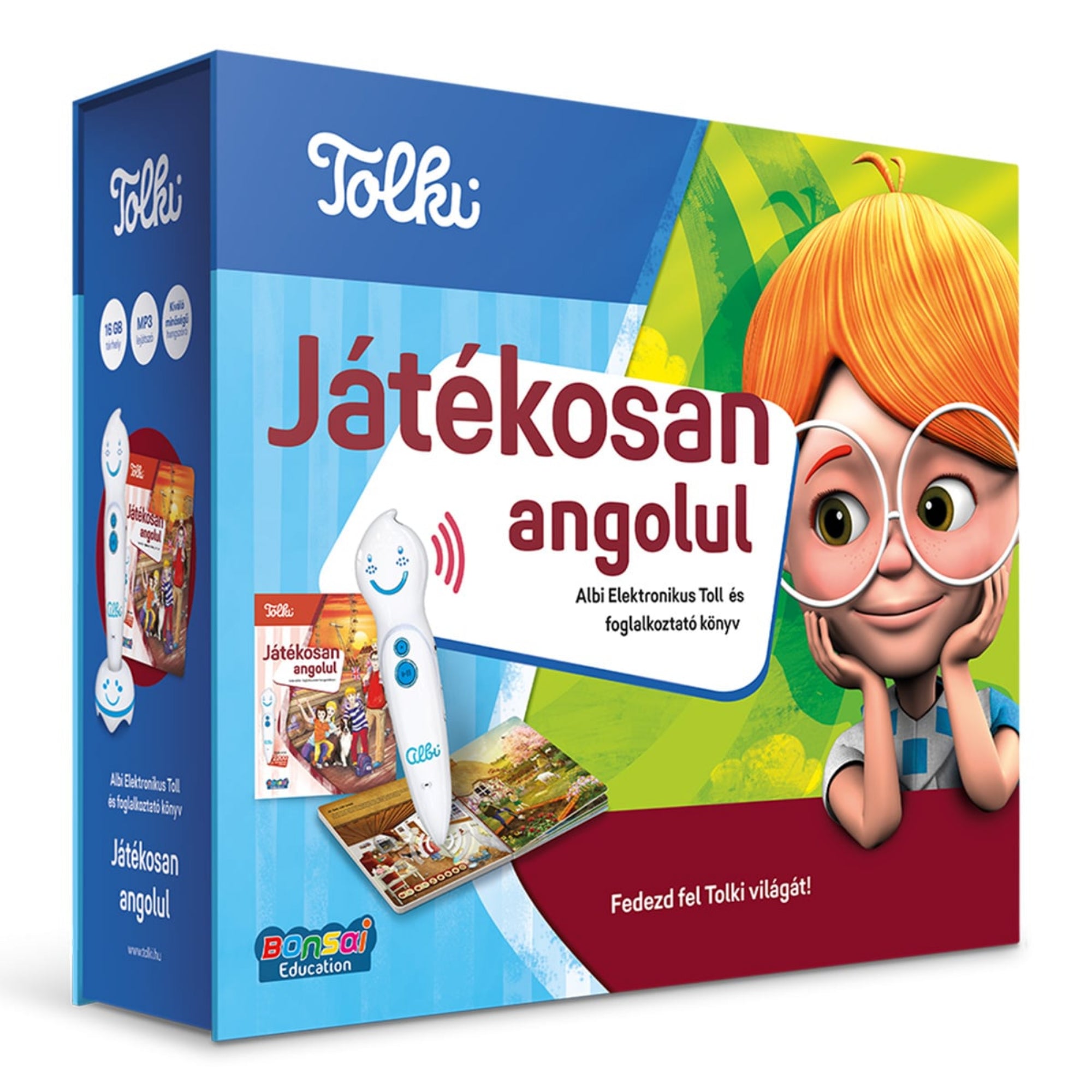 Tolki Játékosan angolul interaktív szett gyerekeknek, elektronikus tollal és angol nyelvű narrációval.