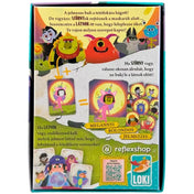 Boo Buli társasjáték hátoldala, játékleírással és példával, LOKI és reflexshop logóval.