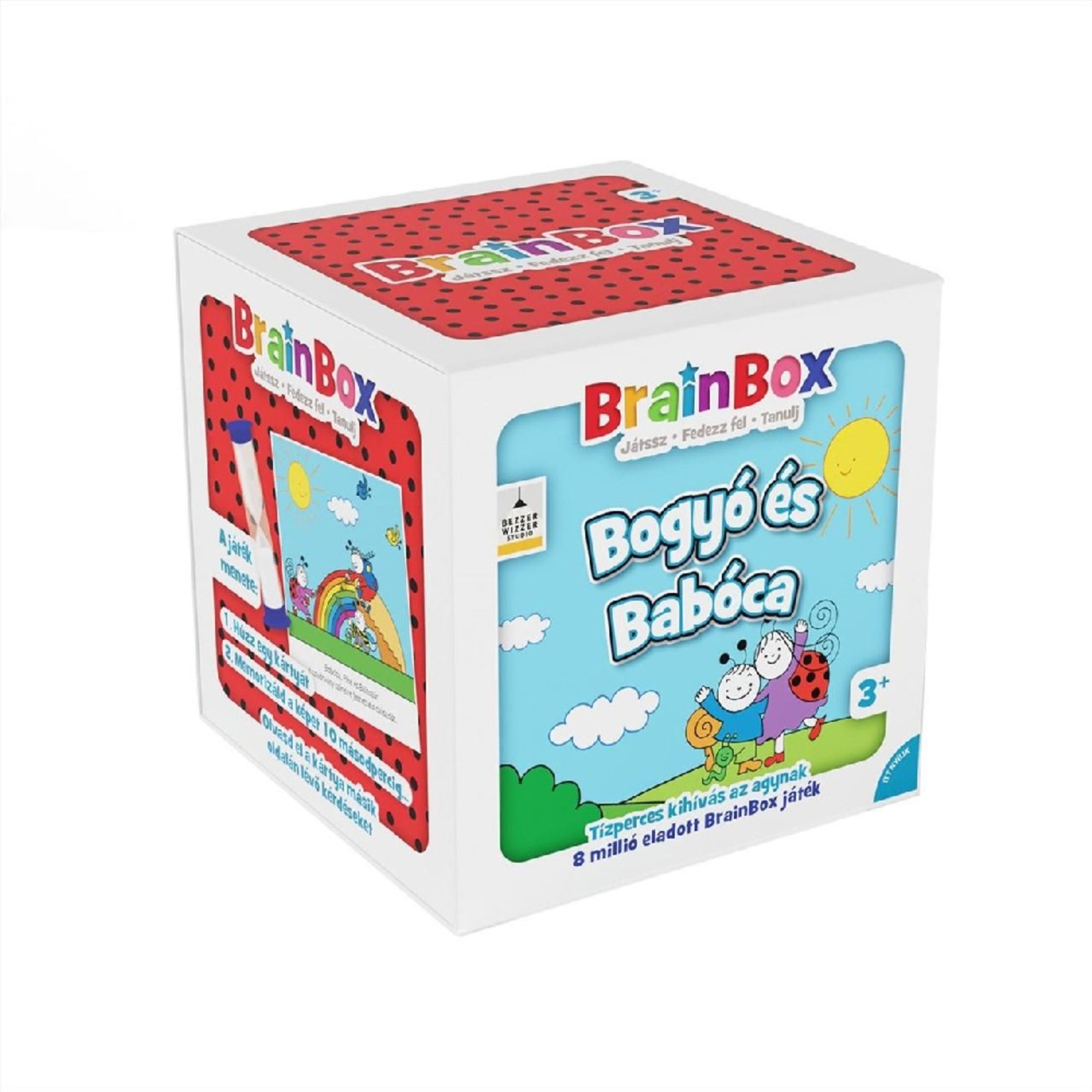 A BrainBox – Bogyó és Babóca társasjáték doboza, rajta a két mesehőssel, napos háttérrel és színes felirattal.
