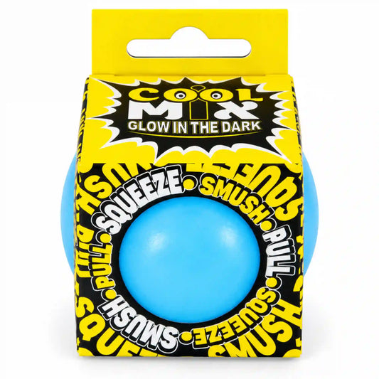 Cool Mix Glow in the Dark kék világító stresszlevezető labda – sárga-fekete csomagolásban