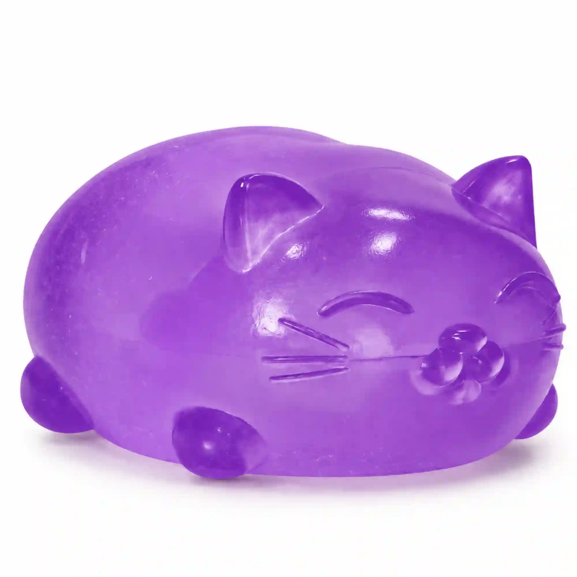 Cool Mix Super Gel lila cica stresszlevezető játék – áttetsző, puha zselés macskafigura aranyos fülekkel, bajusszal és mancsokkal