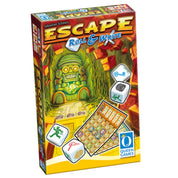 Az Escape: Roll & Write társasjáték doboza élénk, kalandos grafikával: dzsungelszentély, színes kockák és írható játéklapok láthatók a borítón.