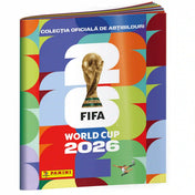Panini FIFA World Cup 2026 matricaalbum színes borítóval, FIFA világbajnoki trófeával és hivatalos Panini logóval elölről fotózva.