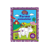 Ferma animalelor - Coloreaza dupa numere + Abtibilduri - kifestős könyv