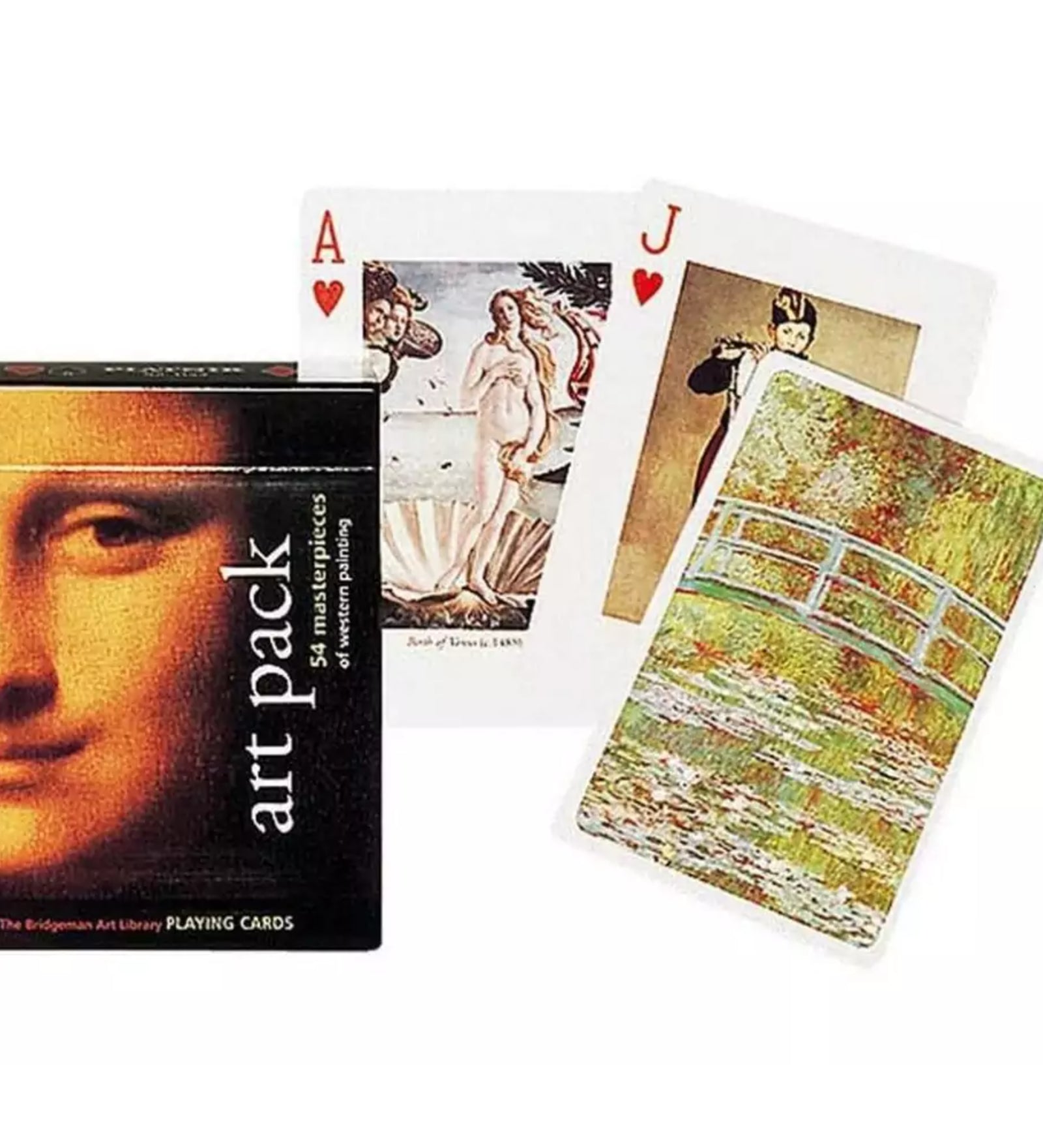 Francia kártya 1x55-ös „Art Pack” készlet dobozzal, híres klasszikus festményeket és művészeti reprodukciókat ábrázoló grafikákkal.