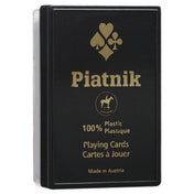 Piatnik 100% plastic francia kártya fekete, kemény tokos dobozban arany felirattal.