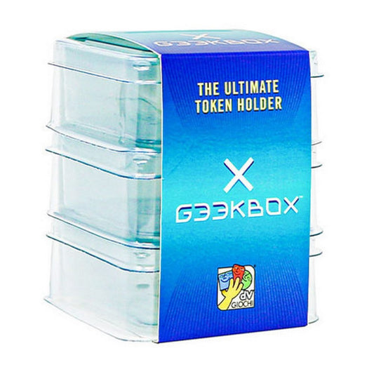 GEEKBOX The Ultimate Token Holder – több szintes, átlátszó token rendszerező eredeti csomagolásban, DV Giochi kiadásban.