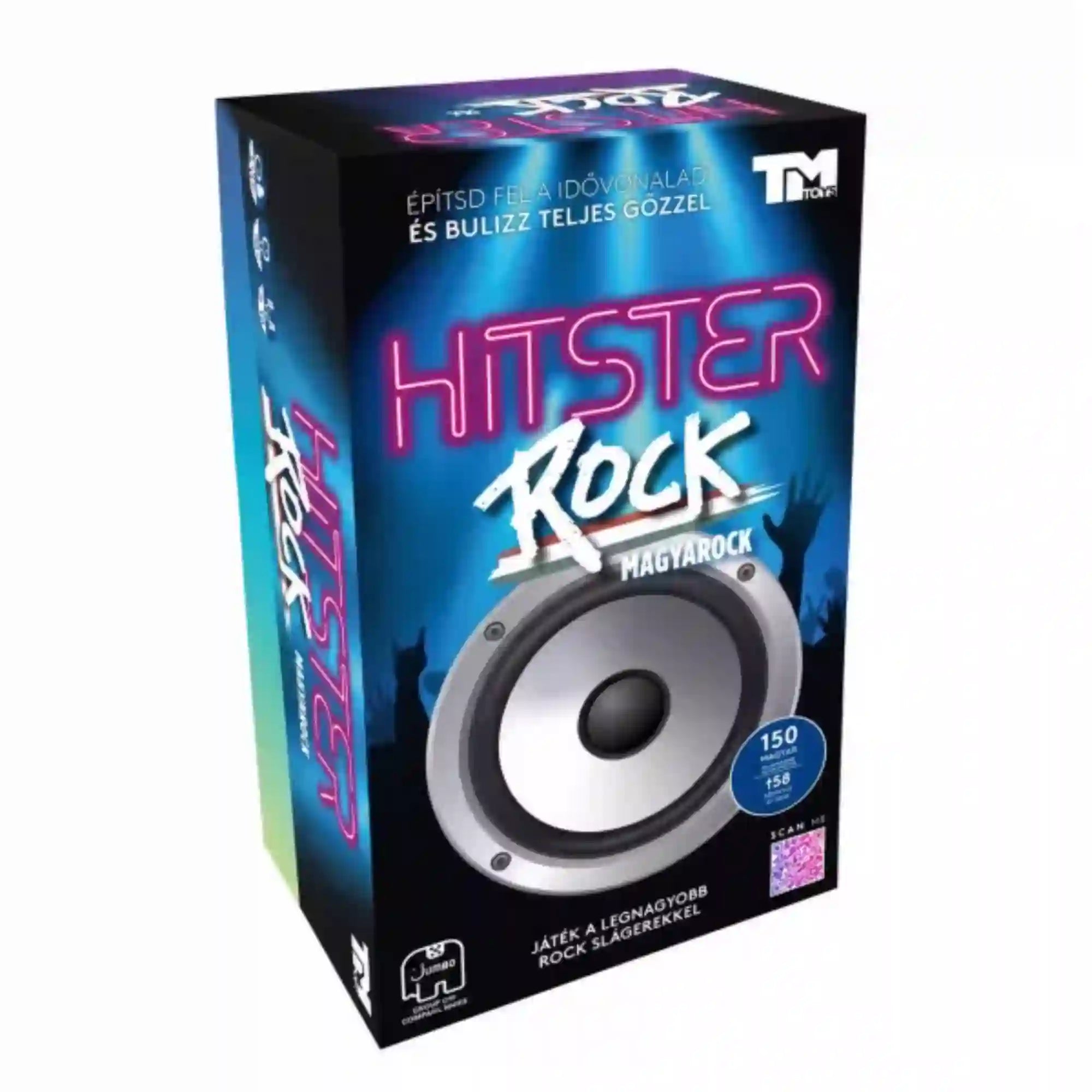 Hitster Rock – Magyar Rock társasjáték álló doboza, 150 magyar rockslágerrel.