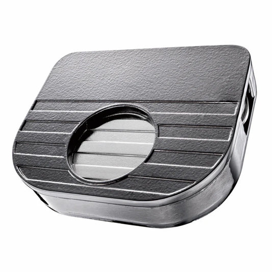Hanayama Huzzle Cast Wallet fém logikai puzzle perspektivikus nézetben, masszív fémből készült, kör alakú középső mechanizmussal.