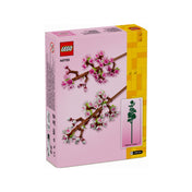 A LEGO Cseresznyevirágok (40725) készlet hátoldala, amelyen a két összeépíthető virágág és a kész ágak mérete látható – 35 cm magas.