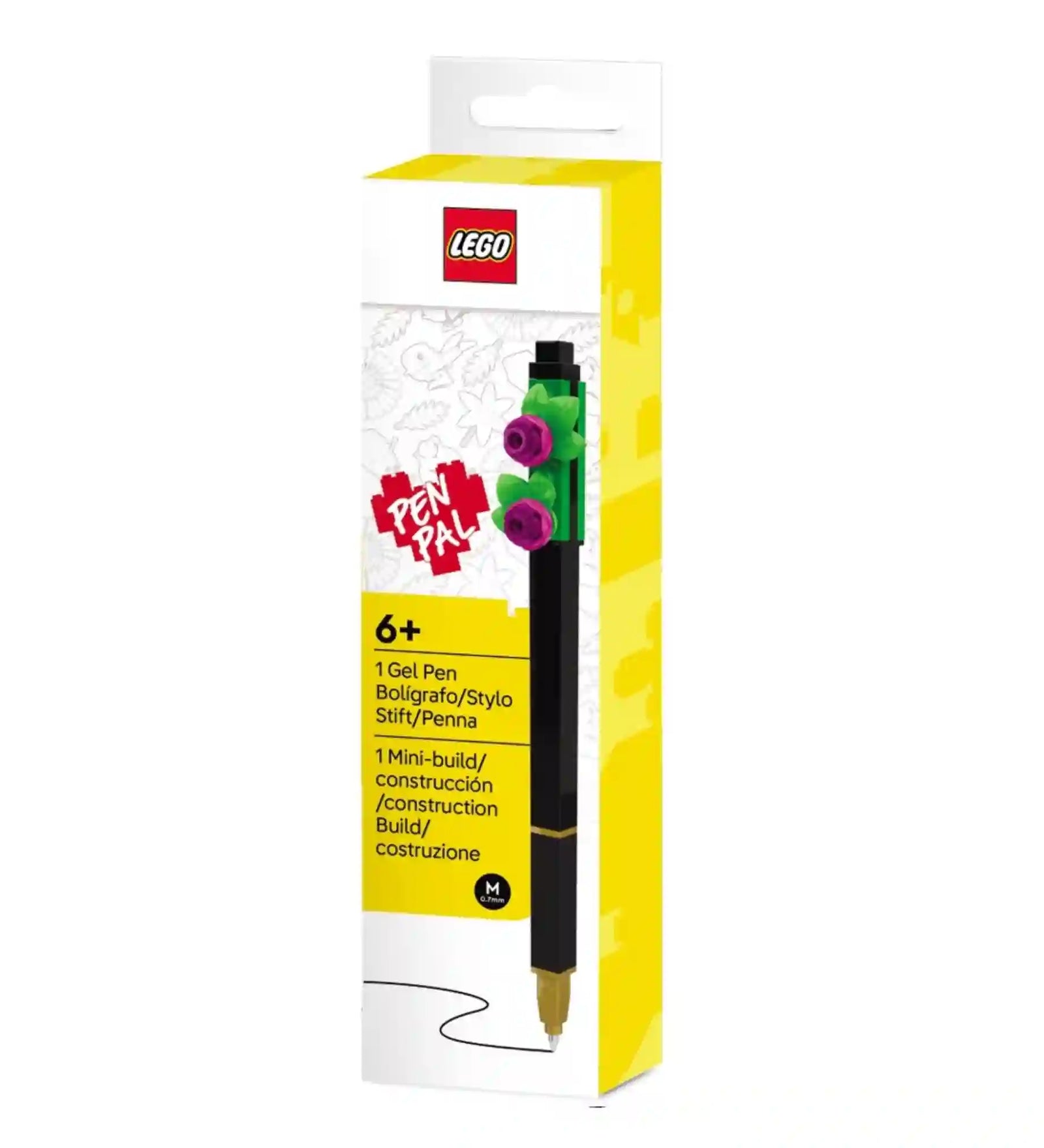 LEGO Botanicals zseléstoll virágos LEGO miniépítménnyel díszítve, díszdobozos kiszerelésben.
