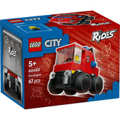LEGO City Tűzoltóautó 60482 – elölnézeti dobozkép, piros tűzoltóautó a LEGO City Rides sorozatból.