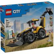 LEGO City: Markoló-rakodógép (60480), 301 darabos dobozképe, sárga markoló-rakodógéppel, építési helyszínnel és munkás minifigurával.