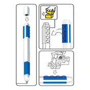 LEGO Toll (53702) használati útmutató ábrája, amely bemutatja a kupak felhelyezését, a LEGO elemek rögzítését és a toll személyre szabhatóságát.